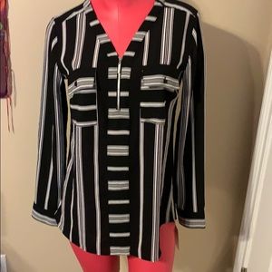 Studio Works Zip Front Double Pocket Blouse